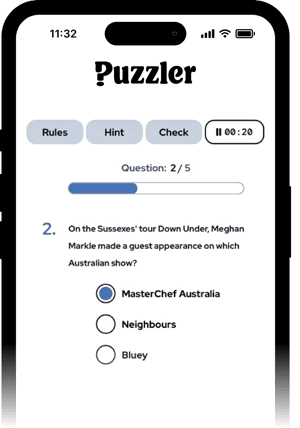 Mobile quiz interface showing a multiple-choice question with selectable answers