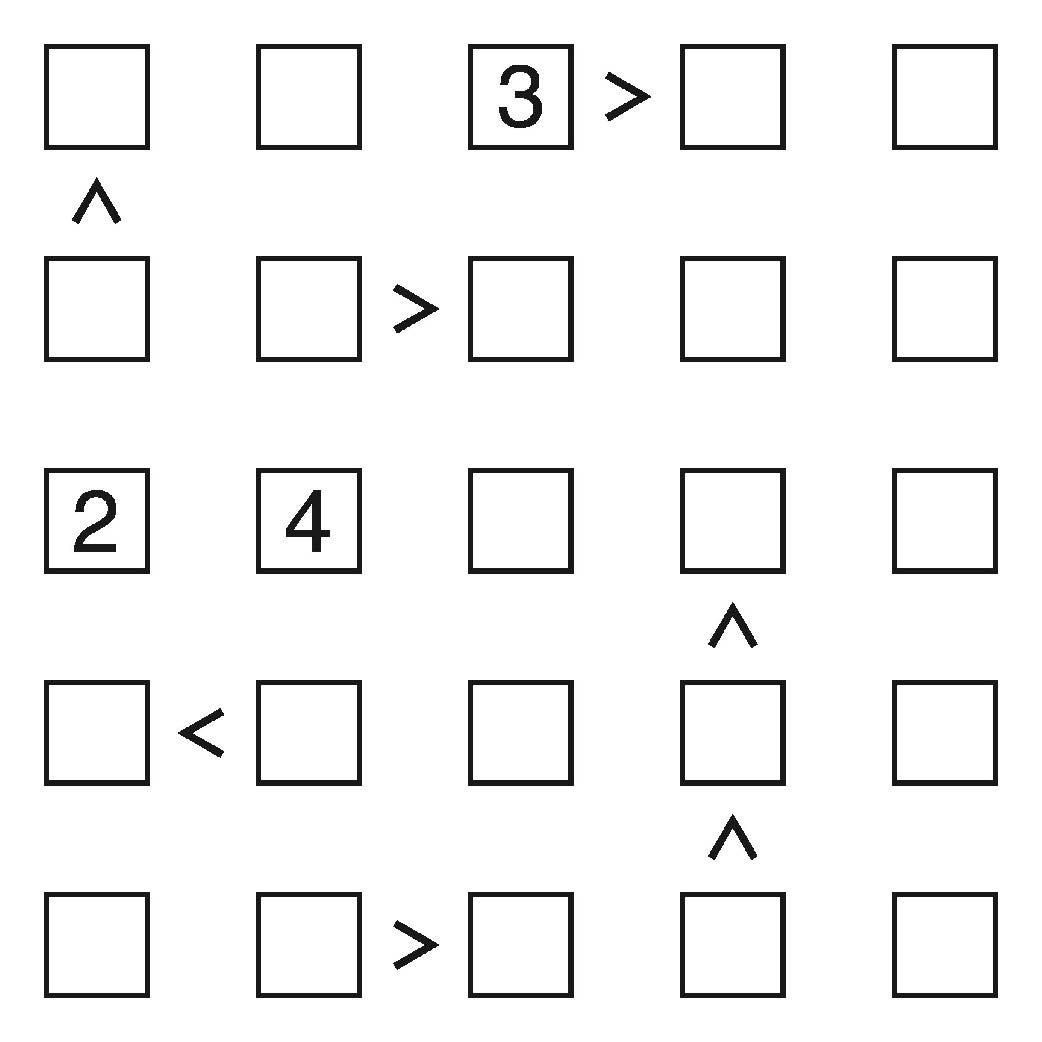 An example of a Futoshiki puzzle