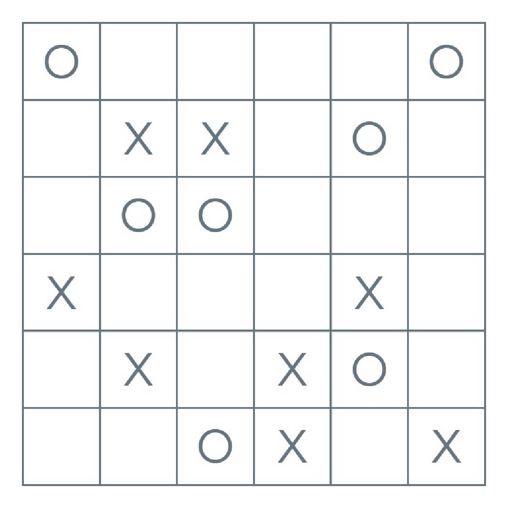 An example of a Marupeke puzzle