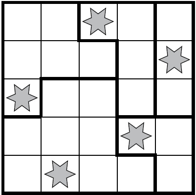Stars solved example puzzle
