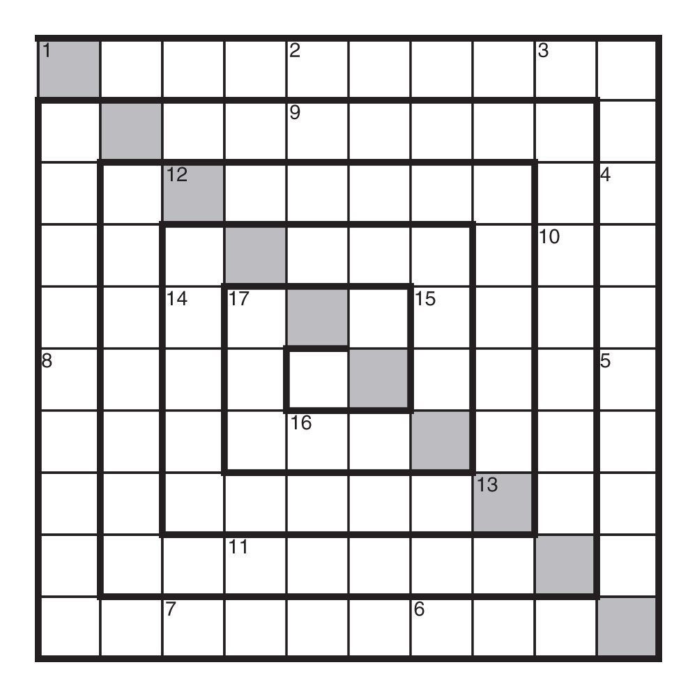 Spiral puzzle grid