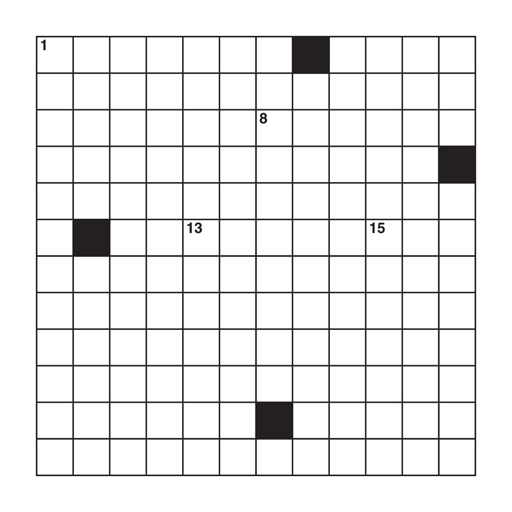 Skeleton Crossword puzzle grid